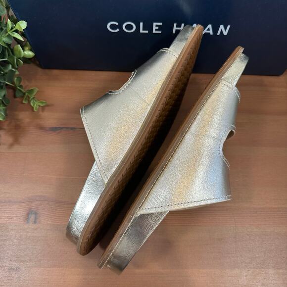 Cole Haan Women's Marisol Footbed Sandals Soft Gold Leather Size 10 - Picture 7 of 8